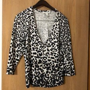 White House Black Market leopard sweater